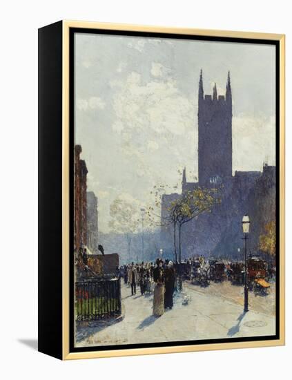 Lower Fifth Avenue, 1890-Childe Hassam-Framed Premier Image Canvas