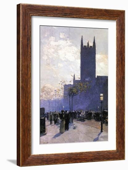 Lower Fifth Avenue-Childe Hassam-Framed Art Print