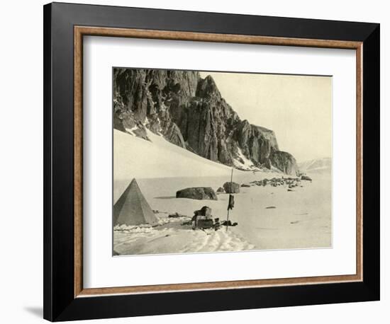 'Lower Glacier Depot. The stores were buried in the snow', c1908, (1909)-Unknown-Framed Photographic Print