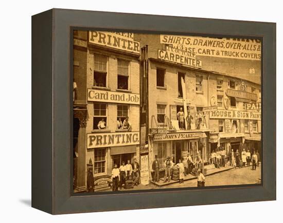 Lower Hudson Street, N.Y.C., 1865-null-Framed Premier Image Canvas