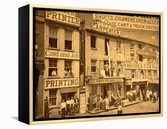 Lower Hudson Street, N.Y.C., 1865-null-Framed Premier Image Canvas