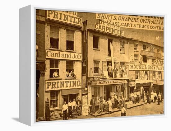 Lower Hudson Street, N.Y.C., 1865-null-Framed Premier Image Canvas