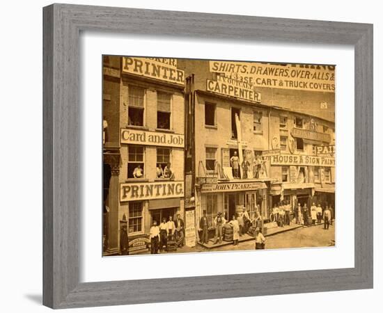 Lower Hudson Street, N.Y.C., 1865-null-Framed Photographic Print