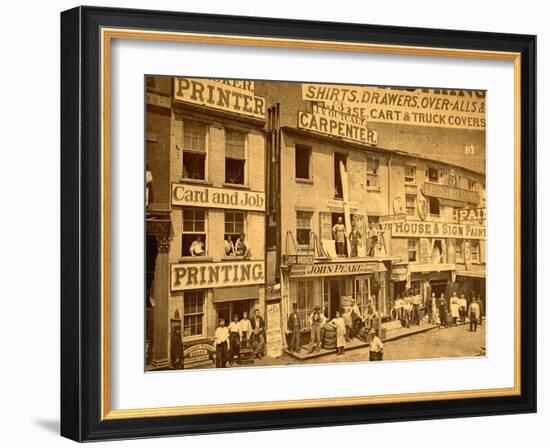 Lower Hudson Street, N.Y.C., 1865-null-Framed Photographic Print