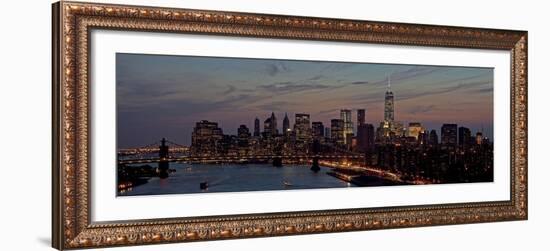 Lower Manhattan at dusk-Richard Berenholtz-Framed Art Print