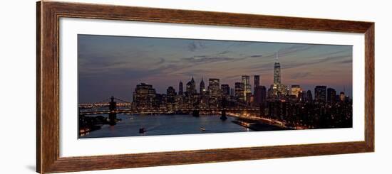 Lower Manhattan at dusk-Richard Berenholtz-Framed Art Print