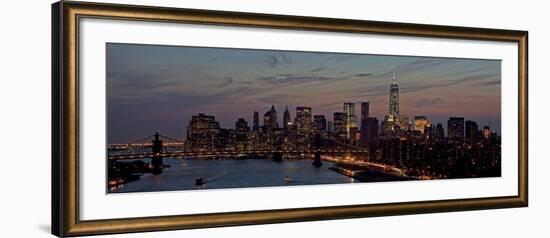 Lower Manhattan at dusk-Richard Berenholtz-Framed Art Print