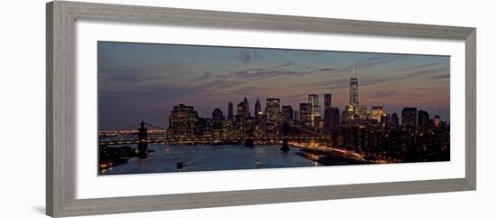 Lower Manhattan at dusk-Richard Berenholtz-Framed Art Print