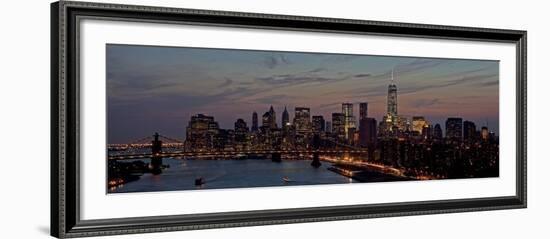 Lower Manhattan at dusk-Richard Berenholtz-Framed Art Print