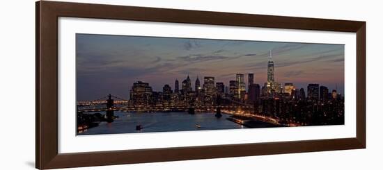 Lower Manhattan at dusk-Richard Berenholtz-Framed Art Print