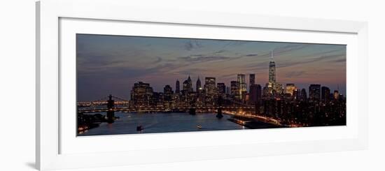 Lower Manhattan at dusk-Richard Berenholtz-Framed Art Print