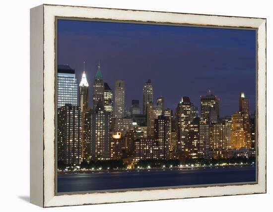 Lower Manhattan Skyline Across the Hudson River, New York City, New York, USA-Amanda Hall-Framed Premier Image Canvas