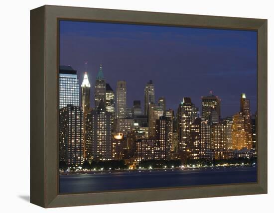 Lower Manhattan Skyline Across the Hudson River, New York City, New York, USA-Amanda Hall-Framed Premier Image Canvas