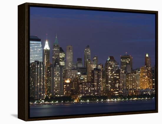 Lower Manhattan Skyline Across the Hudson River, New York City, New York, USA-Amanda Hall-Framed Premier Image Canvas