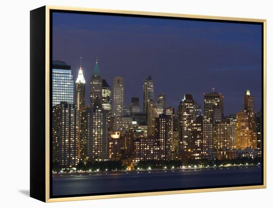 Lower Manhattan Skyline Across the Hudson River, New York City, New York, USA-Amanda Hall-Framed Premier Image Canvas