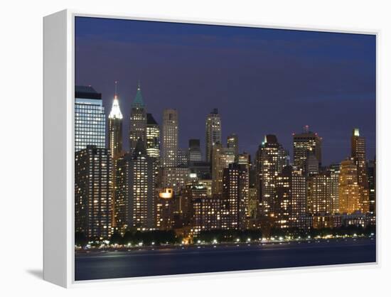 Lower Manhattan Skyline Across the Hudson River, New York City, New York, USA-Amanda Hall-Framed Premier Image Canvas