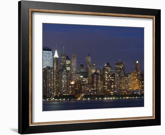 Lower Manhattan Skyline Across the Hudson River, New York City, New York, USA-Amanda Hall-Framed Photographic Print