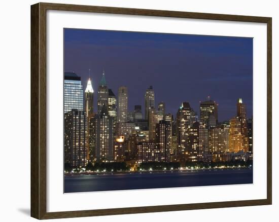 Lower Manhattan Skyline Across the Hudson River, New York City, New York, USA-Amanda Hall-Framed Photographic Print