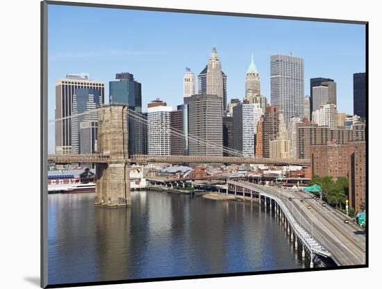 Lower Manhattan Skyline and Brooklyn Bridge-Alan Schein-Mounted Photographic Print