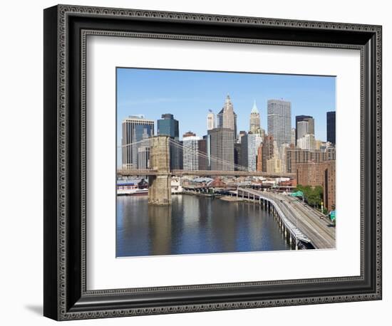 Lower Manhattan Skyline and Brooklyn Bridge-Alan Schein-Framed Photographic Print