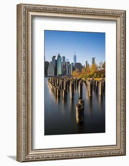 Lower Manhattan Skyline at Sunset from Brooklyn Bridge Park, Brooklyn, New York, USA-Stefano Politi Markovina-Framed Photographic Print