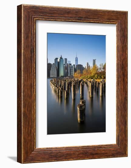 Lower Manhattan Skyline at Sunset from Brooklyn Bridge Park, Brooklyn, New York, USA-Stefano Politi Markovina-Framed Photographic Print