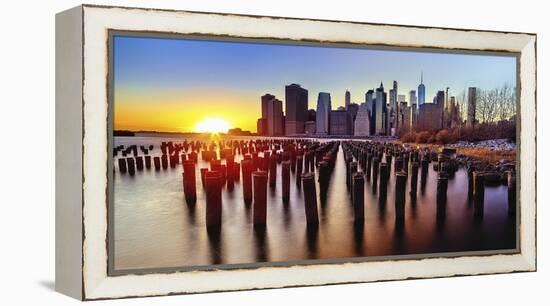 Lower Manhattan Sunset-George Oze-Framed Premier Image Canvas