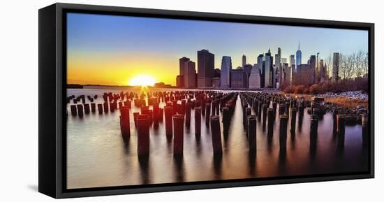 Lower Manhattan Sunset-George Oze-Framed Premier Image Canvas