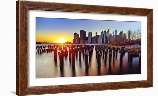 Lower Manhattan Sunset-George Oze-Framed Photographic Print