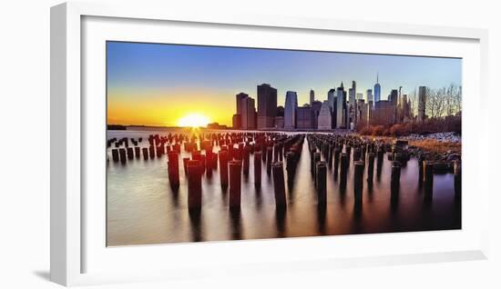 Lower Manhattan Sunset-George Oze-Framed Photographic Print