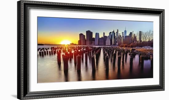 Lower Manhattan Sunset-George Oze-Framed Photographic Print