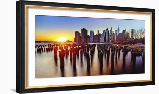Lower Manhattan Sunset-George Oze-Framed Photographic Print
