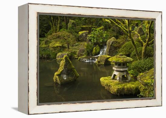 Lower Pond in the Portland Japanese Garden, Portland, Oregon-Michel Hersen-Framed Premier Image Canvas