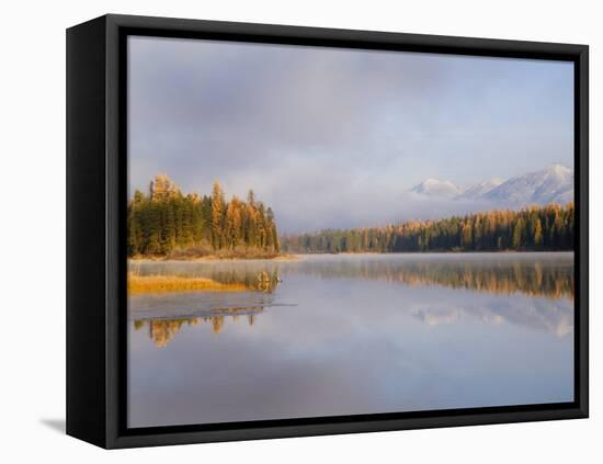 Lower Stillwater Lake in Autumn, Whitefish Range, Montana, USA-Chuck Haney-Framed Premier Image Canvas