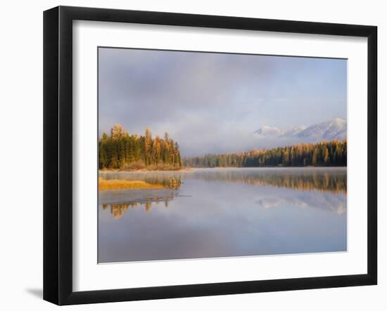 Lower Stillwater Lake in Autumn, Whitefish Range, Montana, USA-Chuck Haney-Framed Photographic Print