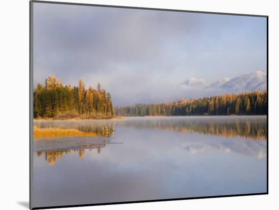 Lower Stillwater Lake in Autumn, Whitefish Range, Montana, USA-Chuck Haney-Mounted Photographic Print