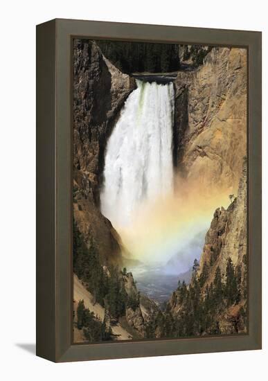 Lower Yellowstone Falls And Spray Rainbow-Paul Stewart-Framed Premier Image Canvas