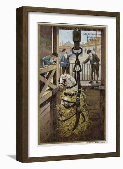 Lowering a Horse into a Mine-null-Framed Giclee Print