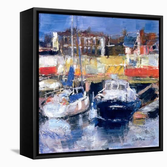 Lowestoft Harbour View-Sylvia Paul-Framed Premier Image Canvas