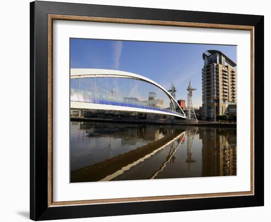 Lowry Bridge over the Manchester Ship Canal, Salford Quays, Greater Manchester, England, UK-Richardson Peter-Framed Photographic Print