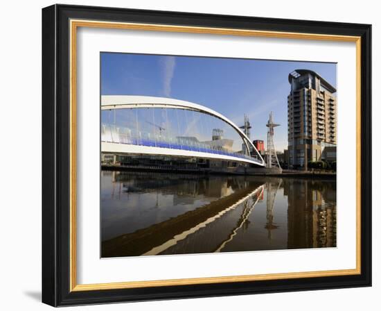 Lowry Bridge over the Manchester Ship Canal, Salford Quays, Greater Manchester, England, UK-Richardson Peter-Framed Photographic Print