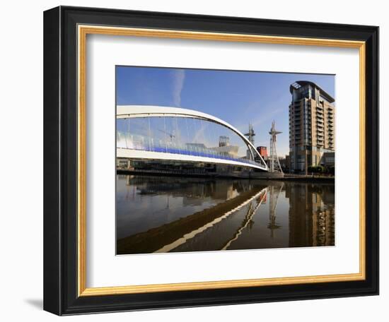 Lowry Bridge over the Manchester Ship Canal, Salford Quays, Greater Manchester, England, UK-Richardson Peter-Framed Photographic Print