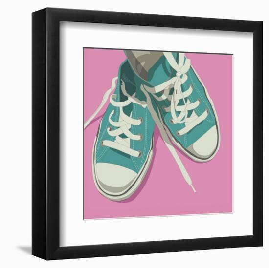 Lowtops (blue on pink)-John Golden-Framed Giclee Print