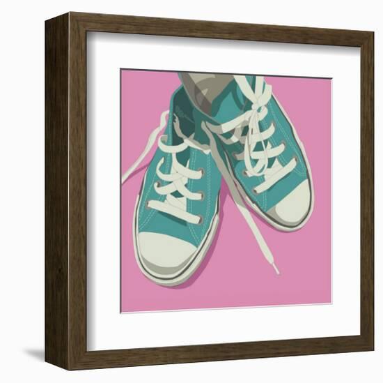 Lowtops (blue on pink)-John Golden-Framed Giclee Print