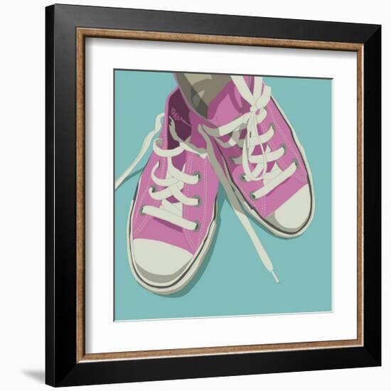 Lowtops (pink on blue)-John Golden-Framed Giclee Print