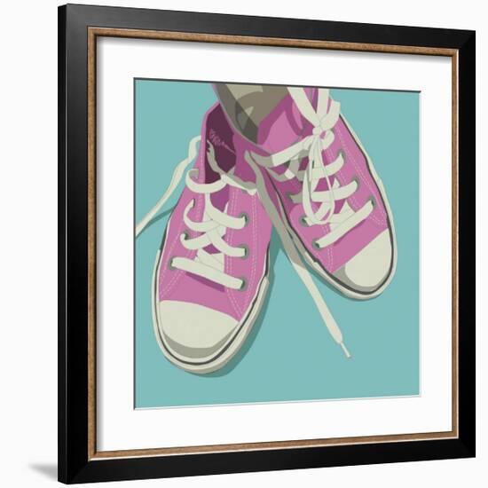 Lowtops (pink on blue)-John Golden-Framed Giclee Print