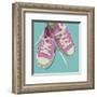 Lowtops (pink on blue)-John Golden-Framed Art Print