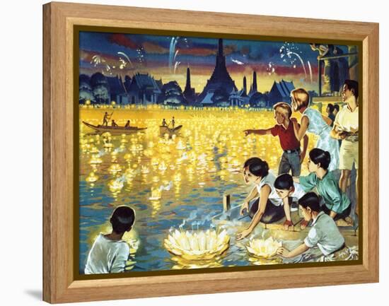 Loy Krathong Festival in Bangkok-Mcbride-Framed Premier Image Canvas