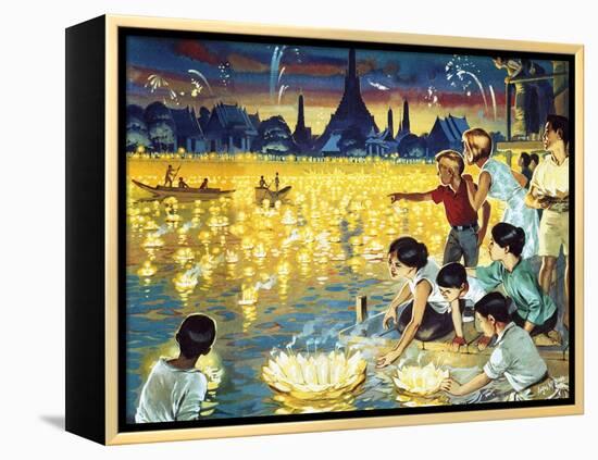 Loy Krathong Festival in Bangkok-Mcbride-Framed Premier Image Canvas