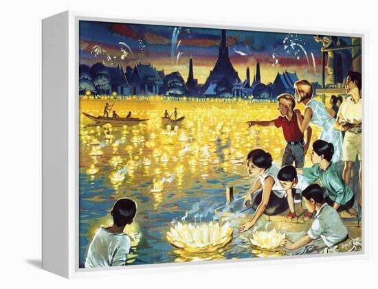 Loy Krathong Festival in Bangkok-Mcbride-Framed Premier Image Canvas